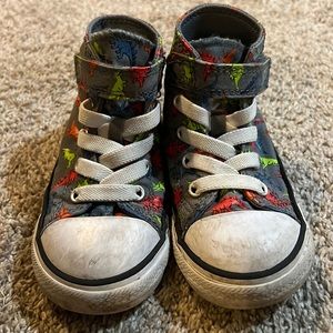 Converse, Hi-tops Velcro Sneaker, Used in Play Condition, Size 7, Dinos